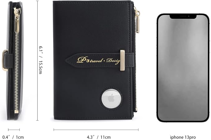 Passport Holder for Family,RFID Travel Document Organizer for Women,RFID Passport Wallet with Airtag Holder,Family Passport Protector Case, Anti-Lost Travel Essentials