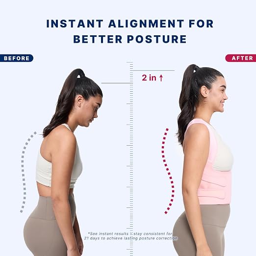 Fit Geno Back Brace Posture Corrector for Women and Men, Shoulder Straightener, Adjustable Full Back Support, Upper and Lower Back Pain Relief - Scoliosis, Hunchback, Thoracic, Spine Corrector (L)