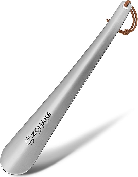 ZOMAKE Metal Shoe Horn, Small Travel Shoehorn for Men Women Kids, 5.9''/7.3''/7.5'' Portable Shoe Spoon Helper