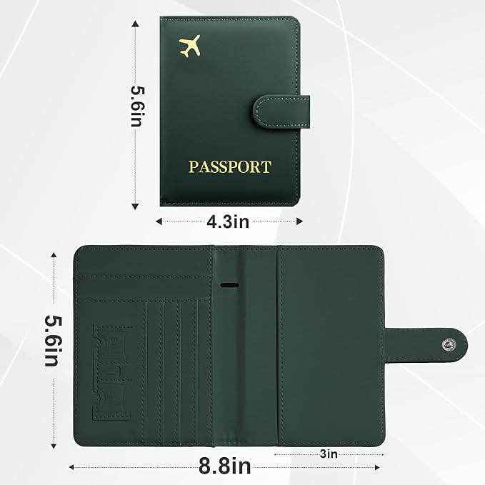 Passport Holder with AirTag Slot, Travel Passport Book Wallet | RFID Blocking, PU Leather, Cards Pocket, Cash Pocket, Passport Case, Women Men Travle Gifts, Travel Essentials
