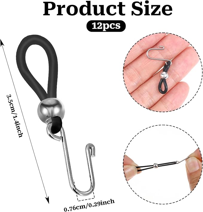 Hariendny 12 Pcs Pants Zipper Holder for Jeans, Silicone Zipper Puller Tool (Black)