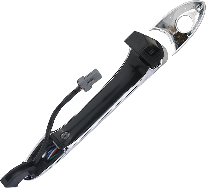 Exterior Door Handle Front Left Driver Side with Keyhole Smart Entry Keyless Compatible with 2011-2015 Hyundai Sonata Hybrid Replaces 82651-3S210 82652-3S010
