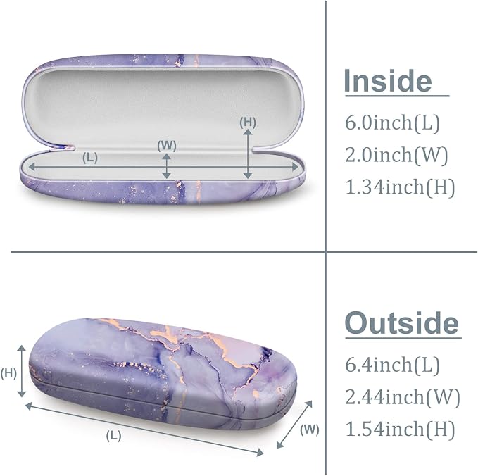 FINTIE Hard Shell Eyeglasses Case, Portable Protective Glasses Cover Eyeglass Holder Box with Cleaning Cloth for Men Women
