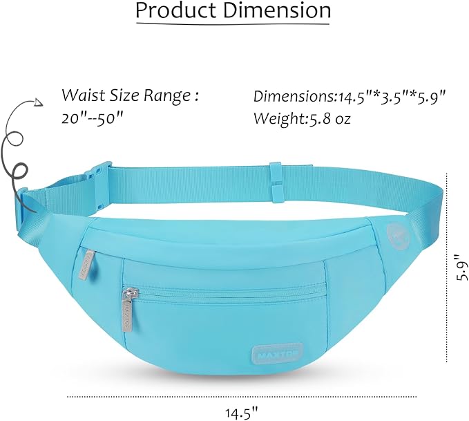 MAXTOP Sling Bag for Women Men Gifts for Enjoy Travel Hands-Free Fanny Pack | 4-Zipper Pockets,Nylon,Fashion,Gifts for Enjoy Sports Yoga Running Walking Casual Travel