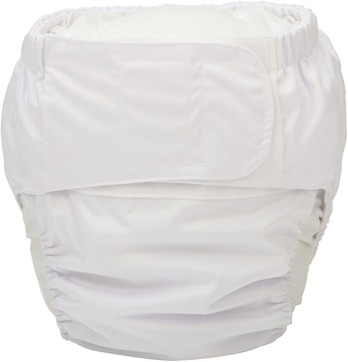 Large Teen Adult Cloth Diaper Nappy Reusable Washable for Disability (White (Large 26in to 50in))