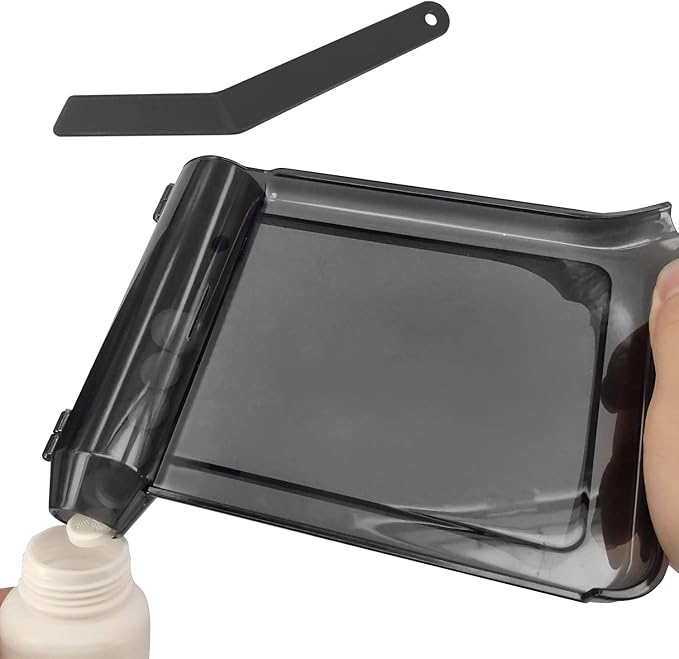 Medarchitect Right Hand Pill Counting Tray with Spatula (Black - L Shape)