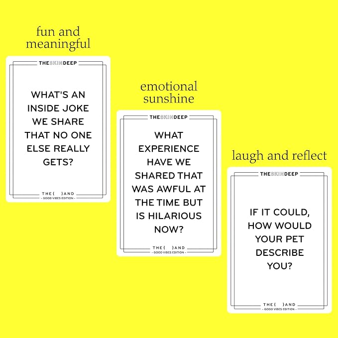 {THE AND} Good Vibes Edition - 199 Laugh Out Loud Conversation Cards for Friends, Family, Couples - Fun Icebreaker Cards to Connect - Stress Free Talking Game to Inspire Storytelling by The Skin Deep