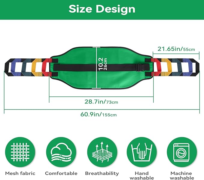 Transfer Belt Transfer Sling for Nursing Patients, Standing & Supports & Transfer Aids for Elderly, Gait Belt for Patient Care, Transfer Belt for Bedridden Patient