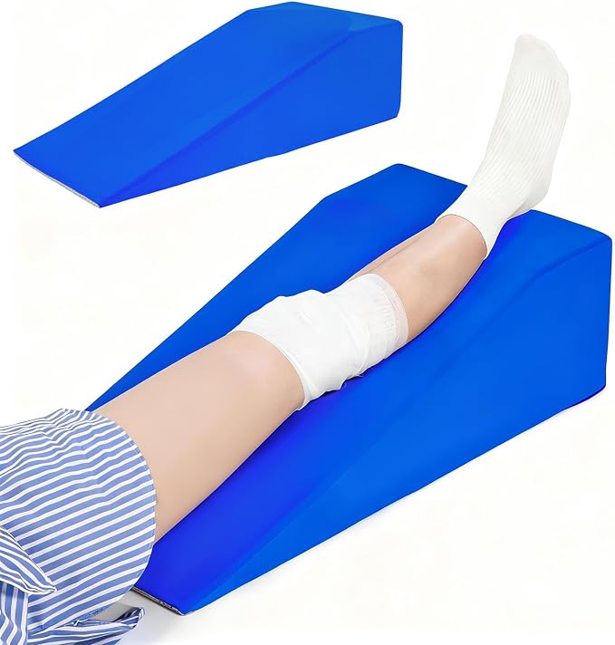 Knee Surgery Pillow Straight Leg | Leg Pillow Elevation Blood Circulation | Foam Wedge for Elevating Leg Machine Washable Removable Cover | Knee Wedge Pillow Post Surgery