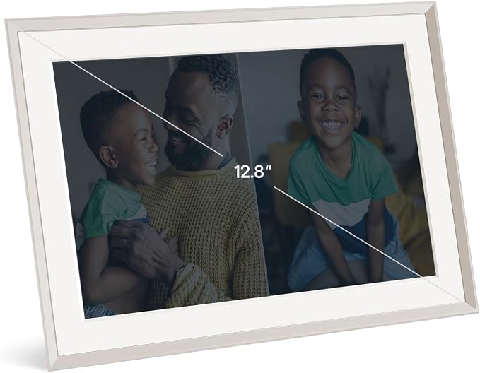 Aura 10" HD WiFi Digital Picture Frame – Free Unlimited Cloud Storage – Send Photos from Phone – No Subscription – Auto On/Off – Gift for Parents & Grandparents (Cool White Mat, 10")