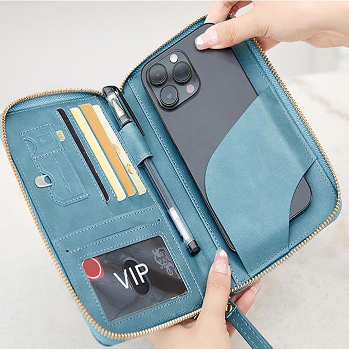 Passport Holder for Travel Women and Men RFID Blocking Passport Holder with Zipper Multi-functional Passport Wallet Passport Case Passport cover Travel Essentials