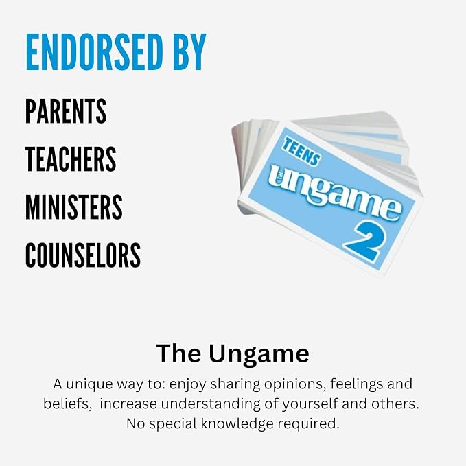 POCKET UNGAME - Teens - non-competitive card game for teenagers to discuss, share values & experiences - break the ice and get teens to talk - Ages 12-18