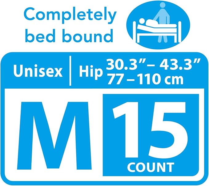 Refré X-Tab Briefs - Unisex Protective Underwear - Disposable Tabbed Incontinence Pants - Ultra Absorbent & Odor Control Adult Diapers with Stick Again Fasten Tabs - Medium (Hip 30.3"-43.3") - 15 Ct