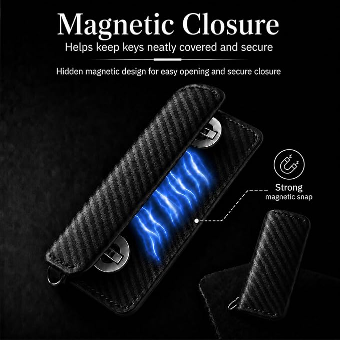 Key Organizer Compact Key Holder Leather Keychain Minimalist key case key holder for keychain Secures 2-8 Keys