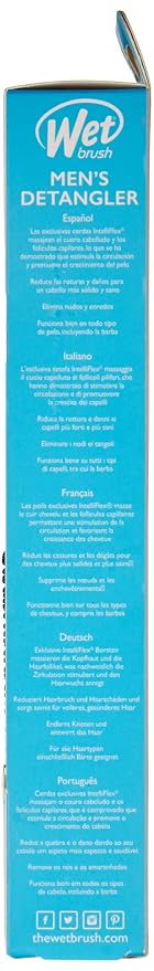 Wet Brush Detangling Hair Brush for Men, Black, Stimulates Scalp & Beard for Fuller Stronger Hair, Intelliflex Detangler Help Bristles Promote Growth & Protect from Breakage, Pain-Free (Pack of 2)