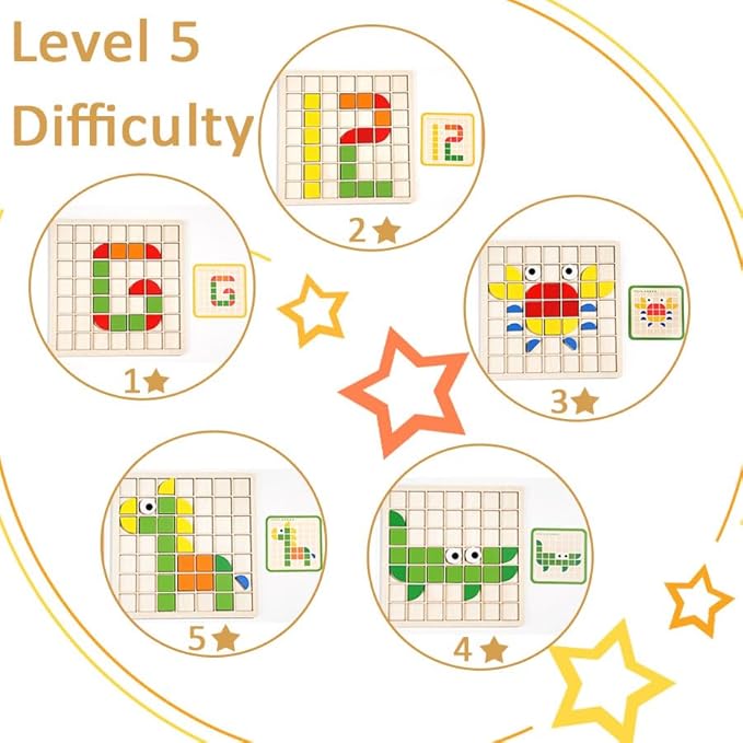 120 Pieces of Elderly Wooden Matching Puzzle Games, Classic Geometric Shape Toys for Kindergarten Education of Adult Dementia Patients, Suitable for Children Aged 4-8, Shape Puzzle Memory Games