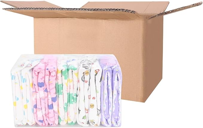 Landofgenie Adult Diapers Print Diaper 10 Count, 5 Patterns(M28-38) | 5000 mL Absorbency, Side Leak-Proof Barriers, Elastic Cuffs & Waistband
