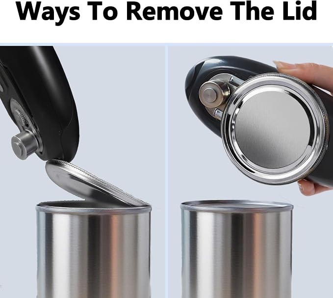 Automatic Electric Can Opener for Seniors for Kitchen:Anyone can Hands Free,One Touch Opener,Durable Blades,Rechargeable, Smooth Edge, Lightweight Small Size, Black (Black)