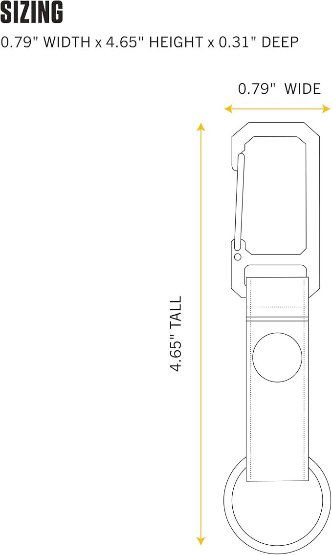 Carhartt Unisex Adult Durable Metal Key Keeper, Belt Loop Key Ring Holder with Self-Locking Metal Gate Clip for Car/Home Keys