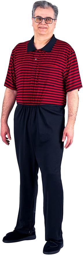 Ovidis Dementia Clothes - Alzheimers Anti-Strip Jumpsuit with Back-Zipper for Elderly Men - Bobby