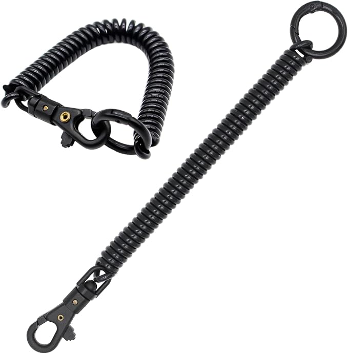 Spiral Coil Spring Keychain, Anti-lost Key Chain Holder Lanyard Cord with Lobster Clasp