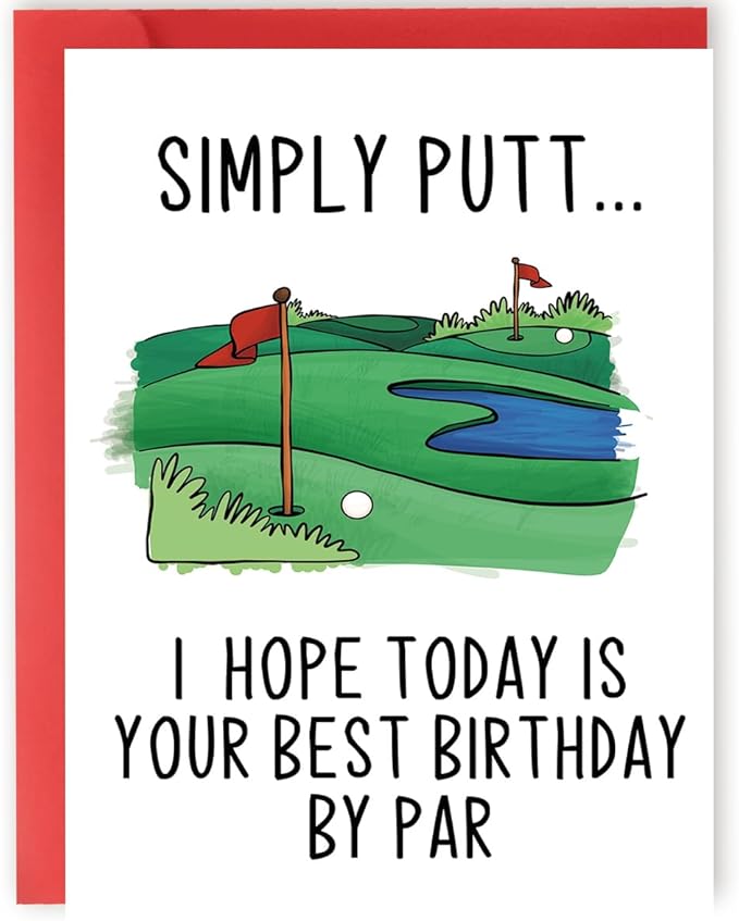 YiKaLus Funny Golf Birthday Card for Men, Snoopy Sports Bday Gift for Dad Uncle Husband Brother, I Hope Today Is Your Best Birthday By Par