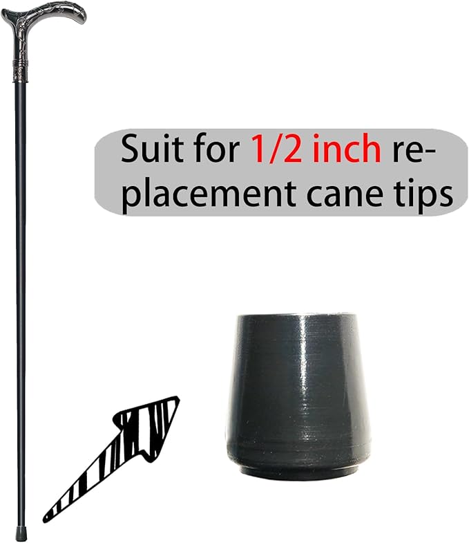 Walking Cane for Men & Women - Heavy Duty 500+ lbs Capacity, Gothic Decorative Ornate Metal Cane with Ergonomic Handle, Black & Silver Design Walking Stick for Senior