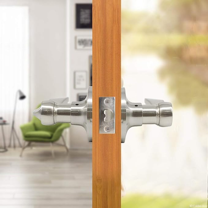 Gobrico 5 Pack Interior Privacy Satin Nickel Door Handles, Bed and Bath Drop Door Levers Without Key, Reversible Zinc Alloy Brushed Nickel Door Knobs