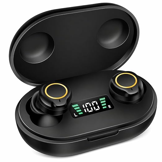 Hearing Amplifier Rechargeable for Seniors Adults - Personal Sound Amplifier Device with Charging Case, Noise Reduction for TV Watching Conversations, Easy Volume Control, Comfortable In-Ear PSAP (Black)