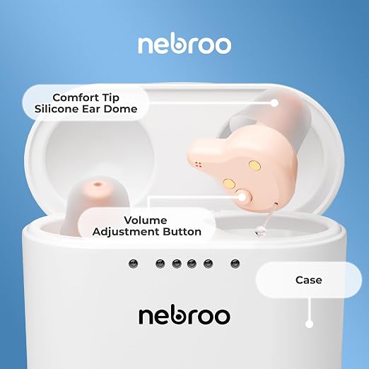 Bluetooth Hearing Aids | Comfortable Fit | Hearing Amplifier For Seniors & Adults to Combat Hearing Loss | 19 Hour Battery Life