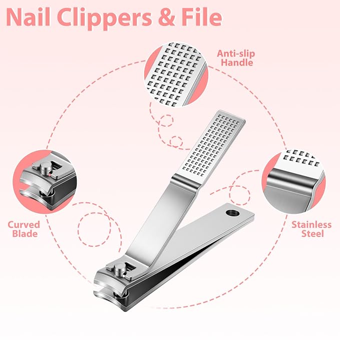 MORGLES Tweezers Set for Men 9 Pcs Nail Clipper Kit with Case for Grooming | 5 Tweezers, Clippers, Scissors, Rust-Proof Steel, Travel Press-On Case, Gift for Him/Her, for Splinters, Brows, Facial Hair