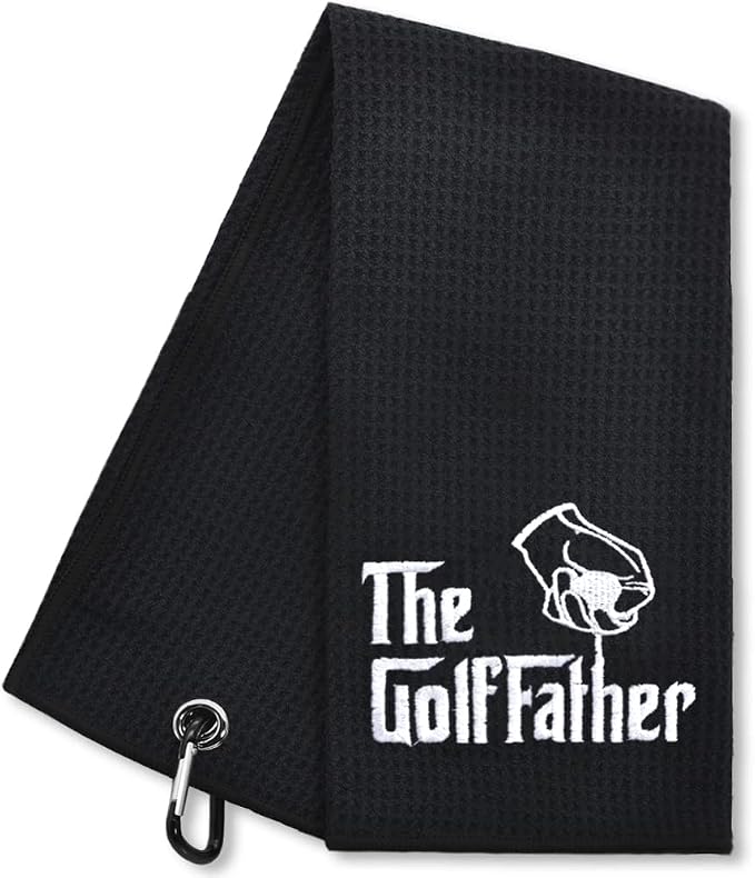 Hafhue The GolfFather Funny Golf Towel, Golf Gifts for Men Women, Golfer Accessories for Man or Women, Birthday Gifts for Golfs Fan, Retirement Gift for Men Dad Grandpa