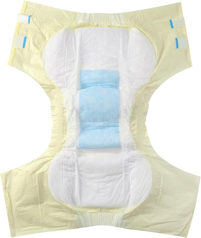 CutiePlusU Disposable Diaper Protective Underwear Absorbent Briefs Dry Surface - Yellow 10 Pieces (Medium 28"-38")