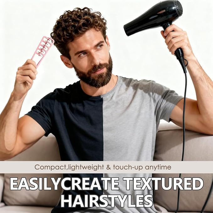 Texture Comb Wide-Tooth Hair Styling Comb for Root Lift,Pink | Wide-Tooth Styling Comb Helps Create Natural Root Lift,Fluffy Volume,Textured Hairstyles for Daily Styling,Bangs,Flat Hair