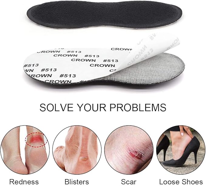Dr. Foot’s Heel Grips for Men and Women, Self-Adhesive Heel Cushion Inserts Prevent Heel Slipping, Rubbing, Blisters, Foot Pain, and Improve Shoe Fit (Multicolor - 4 Pairs)
