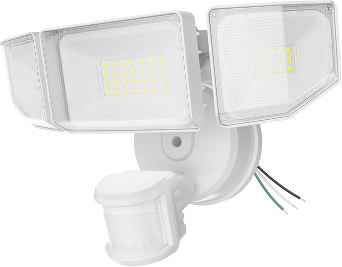 85W LED Security Lights Motion Sensor Light Outdoor, 8500LM Dusk to Dawn, IP65 Waterproof, 6500K, 3 Head Motion Detected Flood Light, Floodlight for Outside, Garage, Yard, Porch (White)