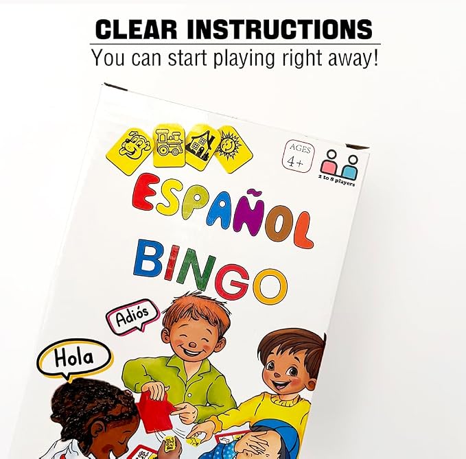 1step2dream Spanish Bingo Game for Kids: Enhancing Learning with Spanish Sight Word Matching Games - Ideal for Classroom & Family | Fun Sightwords Game