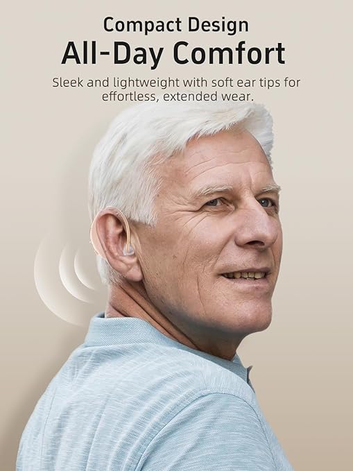 Hearing Aids for Seniors, Rechargeable Hearing Aids For Seniors with 2 Preset Modes and Adjustable Volume, Hearing Amplifiers seniors with Charging Base