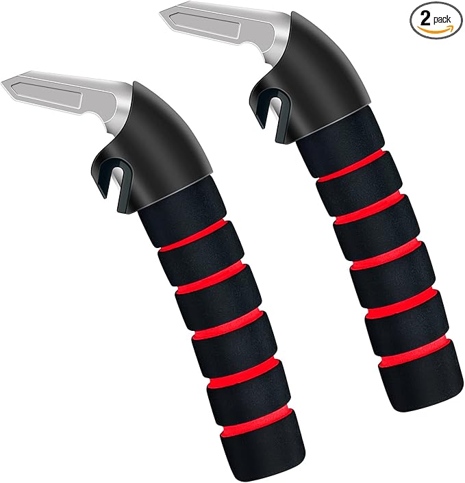 2Pack Car Door Handle for Elderly Car Handle Assist Support Multifunction Handle for Elderly and Handicapped (Red)