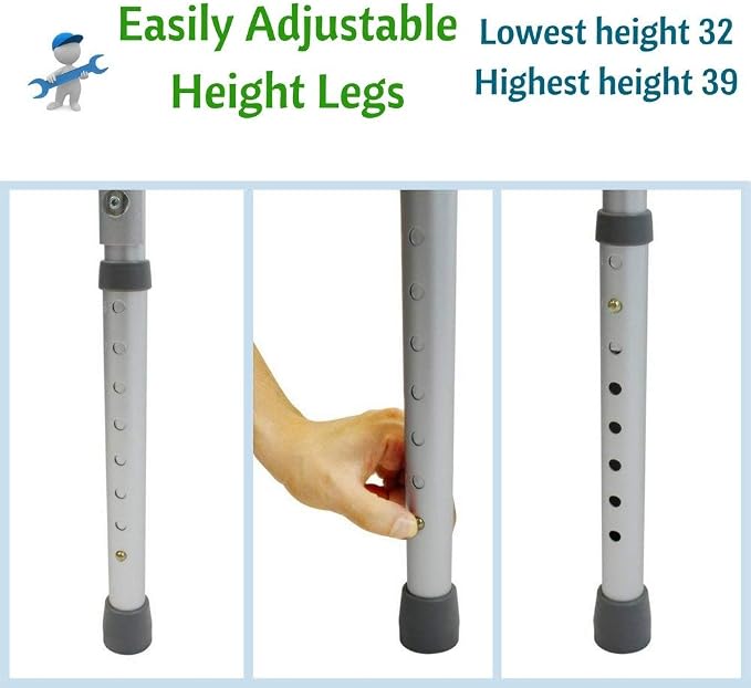 HEALTHLINE Walker Folding Deluxe 2 Button Without Wheels, Lightweight Foldable Mobility Walker No Wheels for Adult Seniors Disabled, Adjustable Height for Short, Average and Tall People