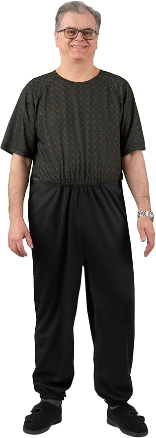 Ovidis Dementia Clothes - Alzheimers Anti-Strip Jumpsuit with Back-Zipper for Elderly Men - Bobby
