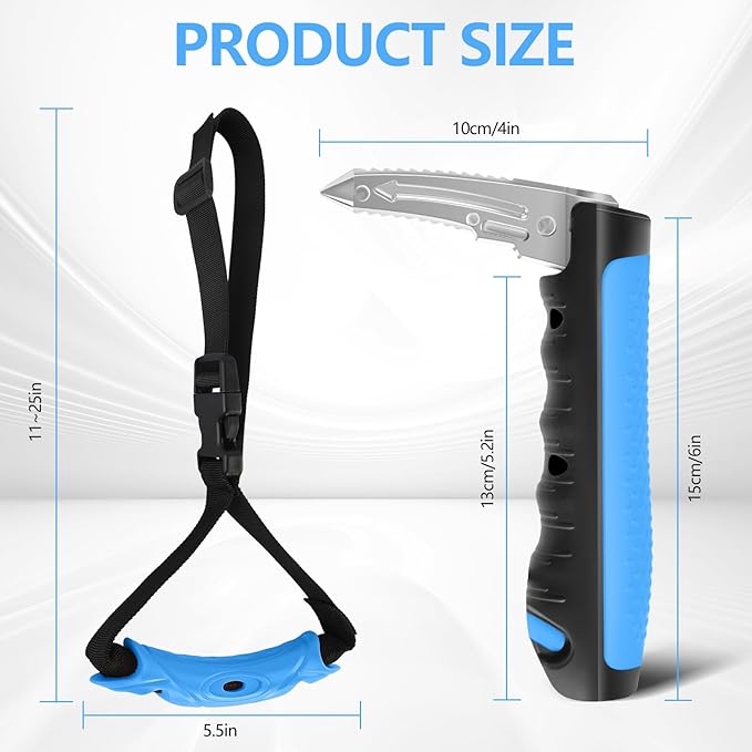 Car Door Handle for Elderly - 2025 New 3-in-1 Car Handle Assist, 2 Pack Auto Cane Portable Vehicle Support Handle Door Assist Bar, Max Load 500 Lbs, Anti-Slip Design (Blue-Car Handle +Strap)