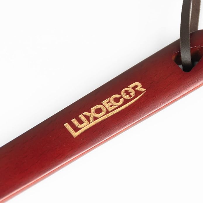 Luxdecor 2 Pack Long Handle Wood Shoe Horn for Men 24in Wooden Shoe Horn Long Handled for Seinors Women Kids Wood Shoe Helper
