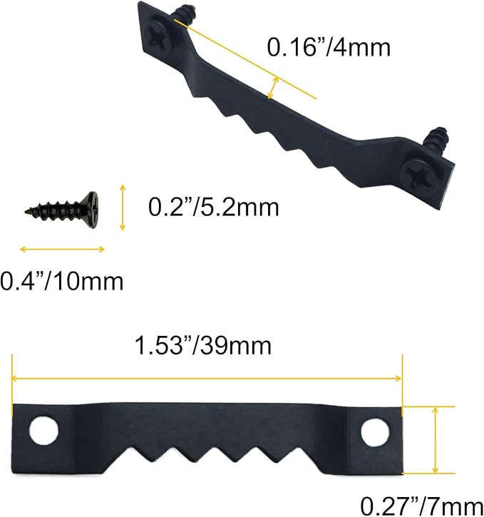 150 Pack Small Sawtooth Picture Hangers Steel Picture Hangers Picture Frames Hangers with Screws Picture Hang Solutions, for Hanging Clock Paintings Artwork Picture Frame Hook Photos (Black )