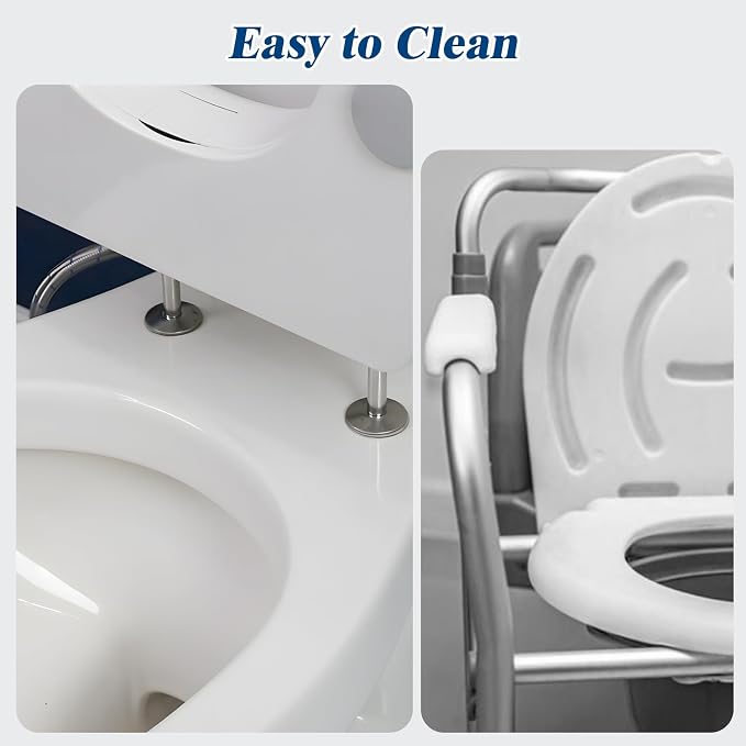Clirass Raised Toilet Seat with Handles and Bidet Attachment,Elongated - Non-Electric Bidet with Dual Nozzles - Elevated Toilet Risers for Seniors & Limited Mobility - Easy Install & Clean