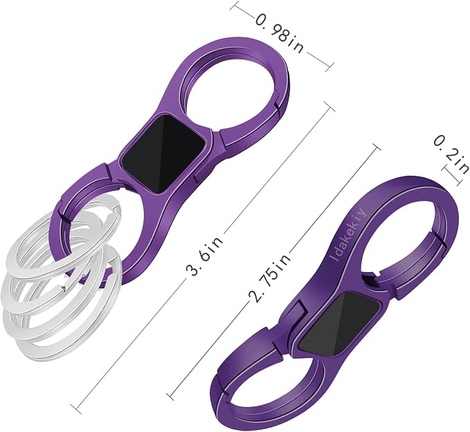 Idakekiy Key Chain Quick Release Spring with 4 Key Rings Heavy Duty Car Keychain Organizer for Men and Women