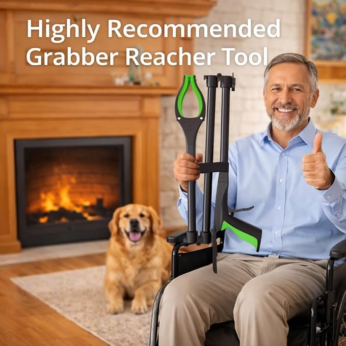 75In Extra Long Grabber Reacher Tool, LEGENDONE Senior Foldable Pickup Tool | Dual Magnetic Tip, Easy Foldable, 2-in-1 w/ Shoe Horn, Strong Grip Aid for Upper Shelves, Elderly, Surgery Recovery Must-Have