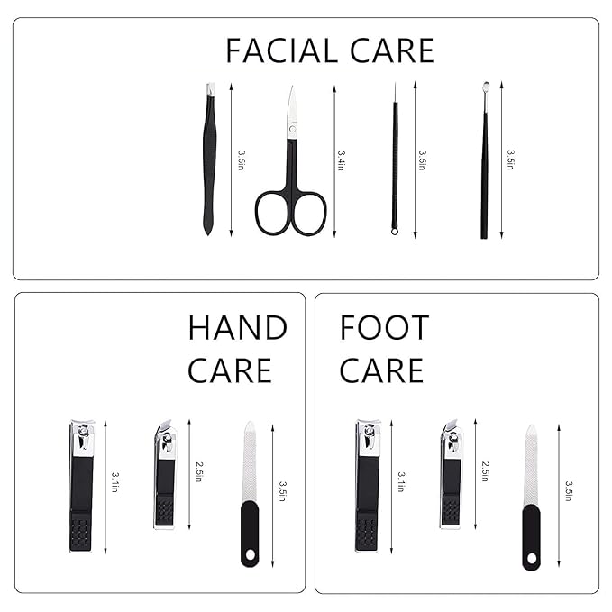 Nail Clipper Kit Valentine's Day Gfit for Men Women Nail Clipper Set Manicure Kit with Case Toe Finger Nail Clippers Personal Care Tools Travel Manicure Set Nail Clipper Grooming Kit for Men Women