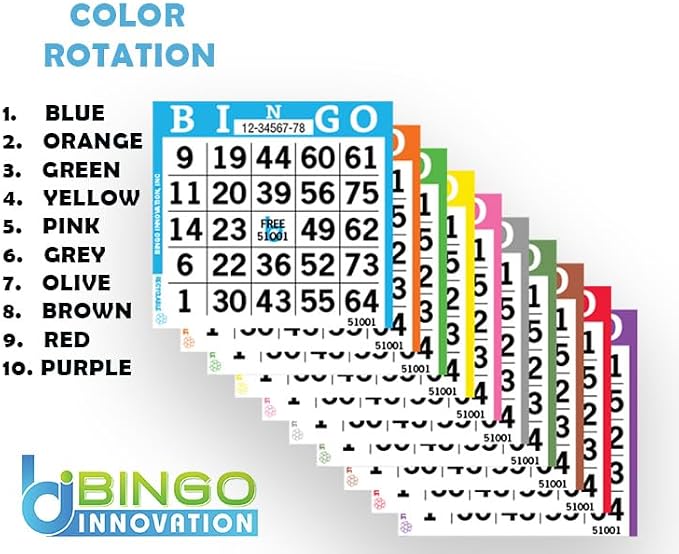 Bingo Books – 1 Face, 10 Pages Each, 100 Disposable Game Books – Recyclable Dauber Paper Sheets for Seniors & Adults (1on10up)