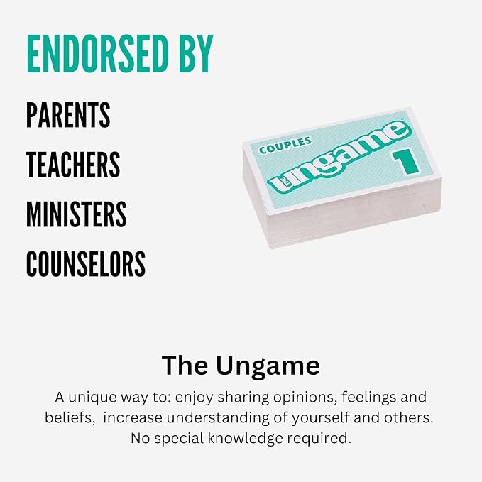 POCKET UNGAME - Couples - non-competitive card game for couples to discuss, share values & self express - get closer to your partner - Age 18+